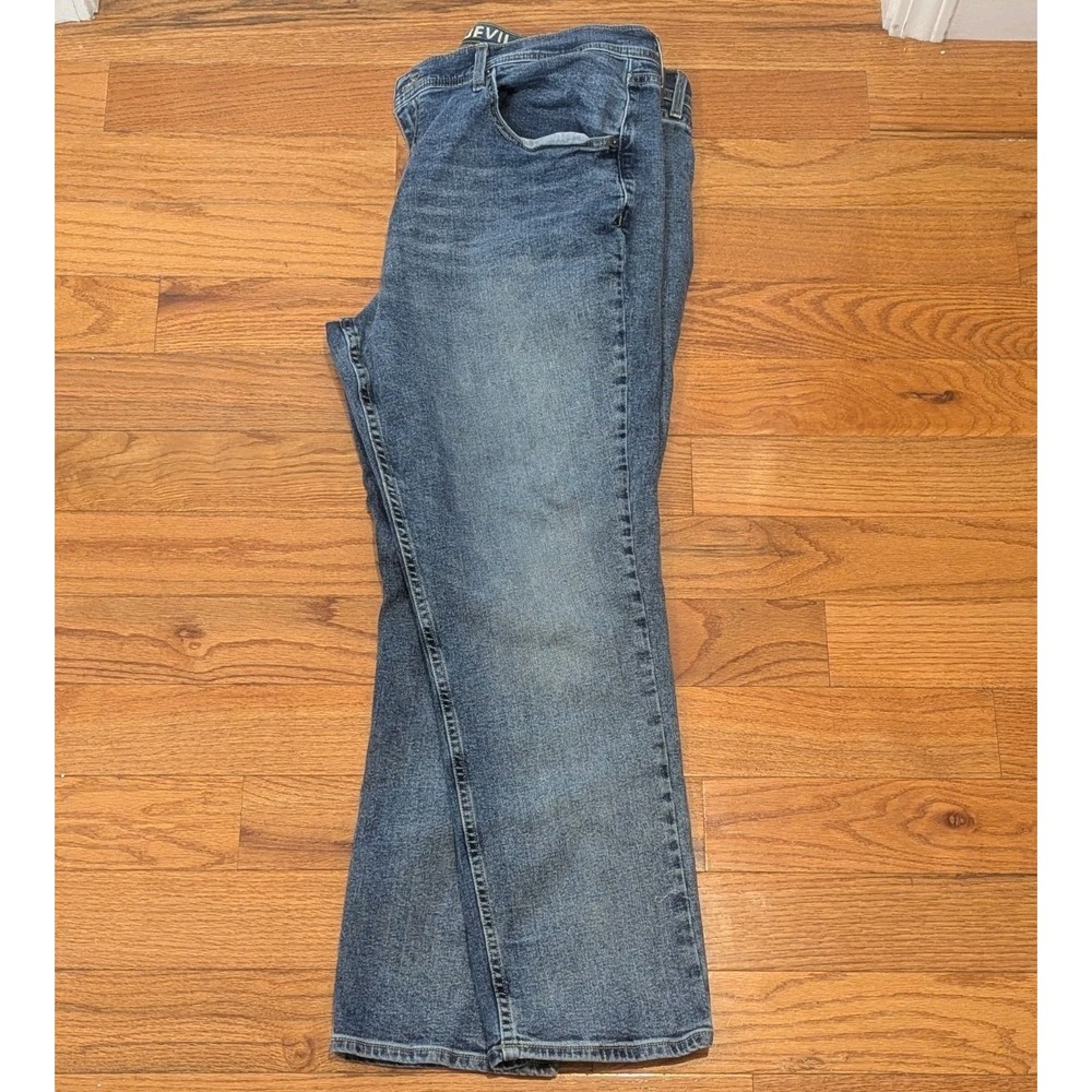 Straight Leg Devil-Dog Jeans 40x30 Men's Athletic Stretch Blue Denim Casual